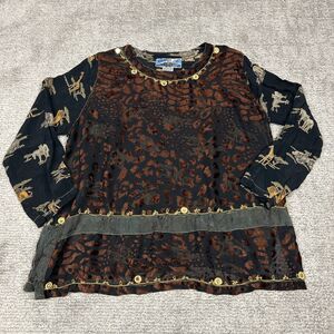 Tienda Ho Blouse Womens Free Size Top Giraffe Whimseygoth Sheer Velvet *Flaws*